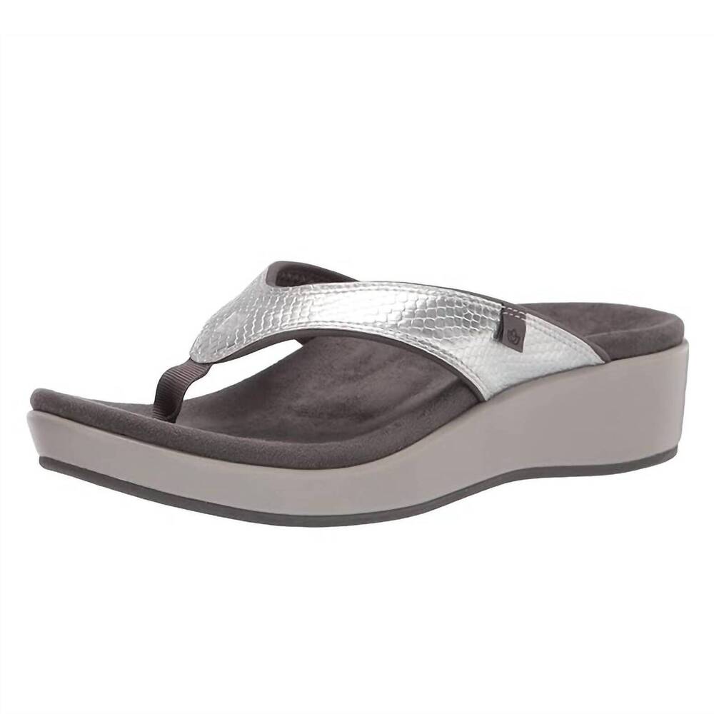 NEW SPENCO women's weekend wedge sandal in silver snake
